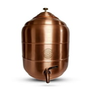 American Ayurveda Countertop 5 Gallon 100% Pure Copper Water Dispenser / Pot / Matka with Stainless Steel Faucet Spigot