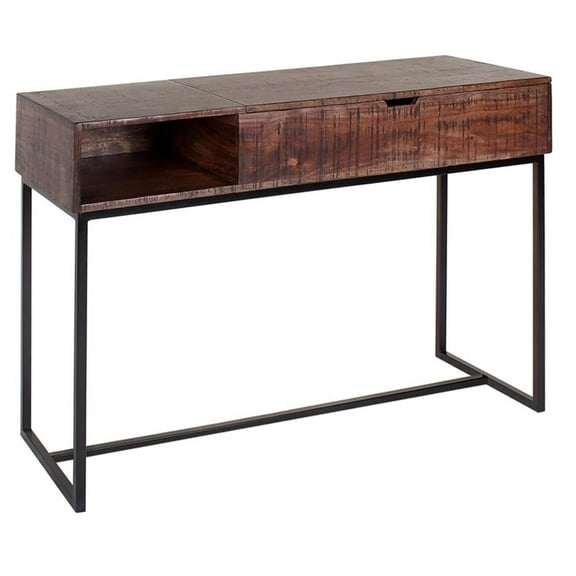 Hawthorne Collections Lakewood Solid Acacia Wood Console Table - Brown