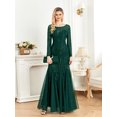 thumbnail image 1 of Lucyinlove-Vestidos de Noche de tul con lentejuelas para mujer, vestidos elegantes de manga larga, sirena de lujo, vestido Formal de dama de honor para fiesta de graduación, 2024, 1 of 5