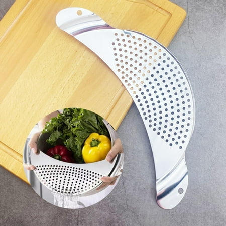 

Kitchen: New Arrival Stainless Water Separator Drain Moon Shaped Water Filter Fruit and Vegetable Water Filter Slag Baffle Plate Plate Drain Plate! Big Sale! 1*Water Separator