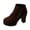 Brown, variant on Viluyesy Womens Ankle Booties Round Toe Platform Sole Matte Faux Suede Rhinestone Side Zipper High Block Heel Street Fashion Boots Brown Size 8.5