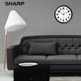 "Sharp 12"" Atomic Wall Clock, Battery Operated, Matte Black Modern