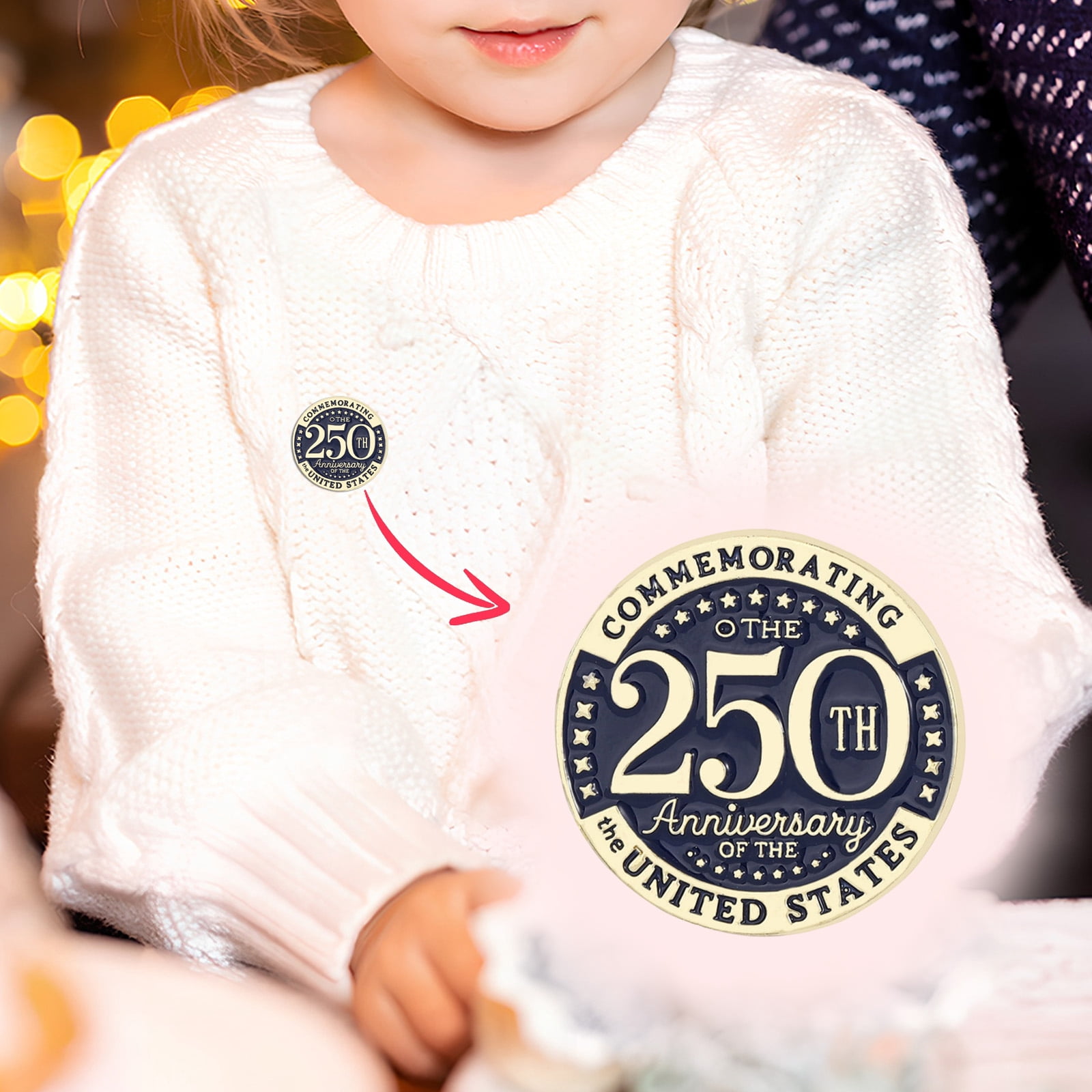 USA 250th Anniversary Semiquincentennial Commemorative Pin, United States 1776-2026 Liberty Metal Badge, Patriotic Soft Enamel Brooch for Independence Day Events
