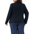 thumbnail image 4 of DARING DIVA Women's Plus Casual Long Sleeve Notched Lapel Business Blazer 4X Dark Blue, 4 of 6