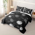 thumbnail image 3 of Homewish Kids Basketball Bed Spread Queen For Boys,Sports Theme Queen Coverlet Set,Black Gray,3 Pieces, 3 of 7