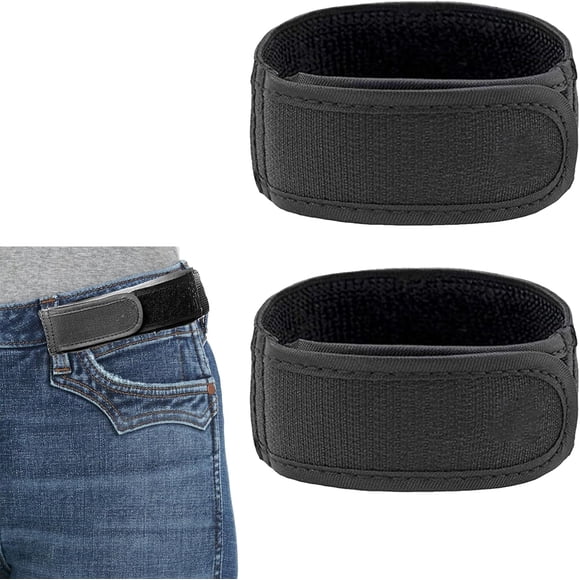 2 Pcs No Buckle Belt, Lazy Adjustable Belt,Adjustable Invisible Side Belts,No Buckle Elastic Belt,No Buckle Belts For Men For Walking,Work,Home,Travelling,Jeans Pants,Convenience Belt(Black)