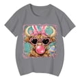 thumbnail image 3 of WOYY Girls Easter Cute Graphic Tee Short Sleeve Crew Neck T-Shirt Top for Kids, Sizes 1-13, 3 of 4