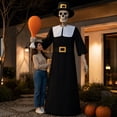 thumbnail image 5 of Thanksgiving Skeleton Costume Set with Giant Drumstick Prop and Pilgrim Style Robe for Halloween Yard Decoration, 5 of 6