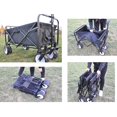 thumbnail image 5 of Folding Beach Wagon Cart, Collapsible Outdoor Utility Wagon with Side Table, Heavy Duty Beach Wagon with 8" Rubber Wheels, Suit for Shopping, Beach, Yard, Camping, Black, 150 Pound Capacity, L1061, 5 of 7