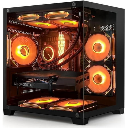 Hoengager Gaming PC -Intel Core i5-13400F up to 4.6 GHz- GeForce RTX 3050 6GB- 16GB DDR4 3200MHz -1TB PCIe SSD- RGB FANS- Windows 11 Prebuilt PC-Black