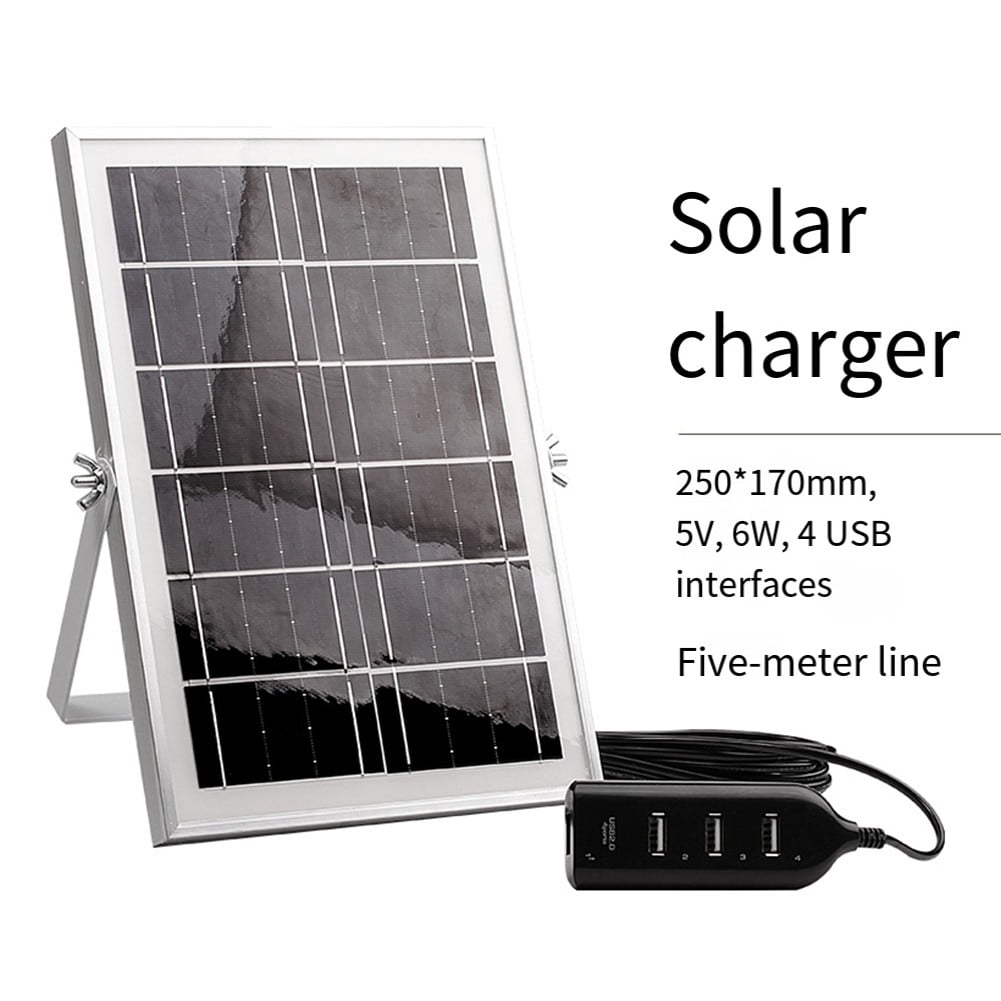 yaaqii 5V 8W Solar Panel Generator Outdoor Charging With 4 USB Ports Solar Charger