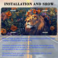 thumbnail image 3 of 1 Pcs 2D Flat License Plate Covers & Frames, A Lion Wearing a Flower Crown For Decorative Front, Waterproof For Decoration Aluminum License Plate Covers & Frames Cover For Men Women, 12" X 6", 3 of 7