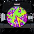 thumbnail image 1 of Colored Square Spiral Pattern Polyester Universal Spare Wheel Tire Cover Wheel Covers for Trailer RV SUV Truck Camper, 1 of 5