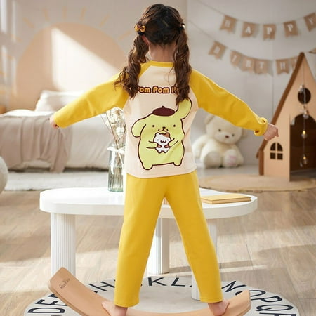 

Kawaii Sanrio Hello Kitty Y2k Long Sleeve Pajamas Anime Cinnamoroll My Melody Kuromi Kids Summer Cotton Sleep Shirt Home Wear