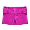 thumbnail image 6 of Manyakai Gymnastic Ballet Dance Outfit for Girls Sleeveless Metallic Leotard Bodysuit with Shorts Hot Pink 4, 6 of 7