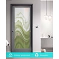 thumbnail image 5 of Window Privacy Film Green Abstract Stained Glass Window Film Decorative Sun Block Window Cover Waves Gradient Water Ripple Striped Window Clings Static Adhesive Sticker for Bathroom 23.6"x59", 5 of 7