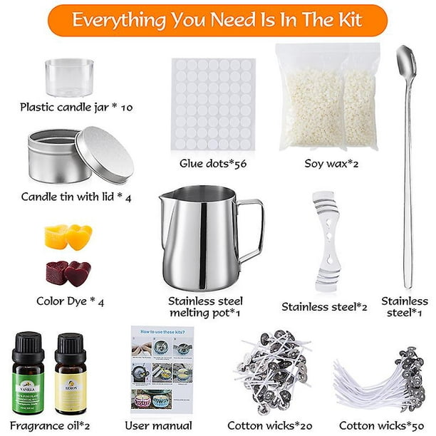CraftBud Candle Making Kit - 56 Pieces Soy Candle Making Kit - Complete  Candle Maker Kit - Best Candle Maker Kit for Adults and Beginners - Candle  Kit