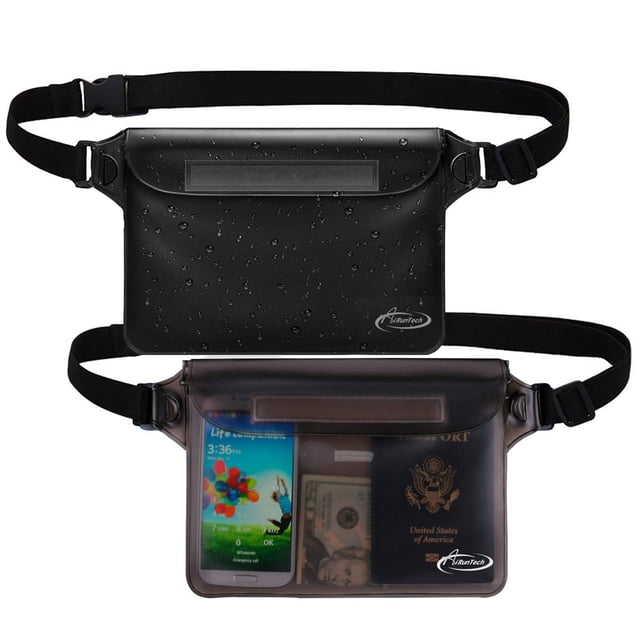 Funda impermeable AirUntech con correa para la cintura (paquete de 2) gris+negro