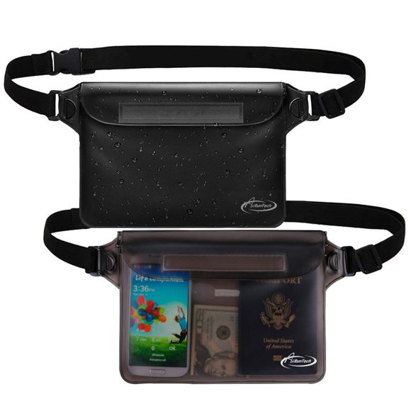 Funda impermeable AirUntech con correa para la cintura (paquete de 2) gris+negro