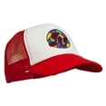 thumbnail image 5 of Joy Embroidered Two Tone Foam Mesh Back Cap - Red White Red OSFM, 5 of 5