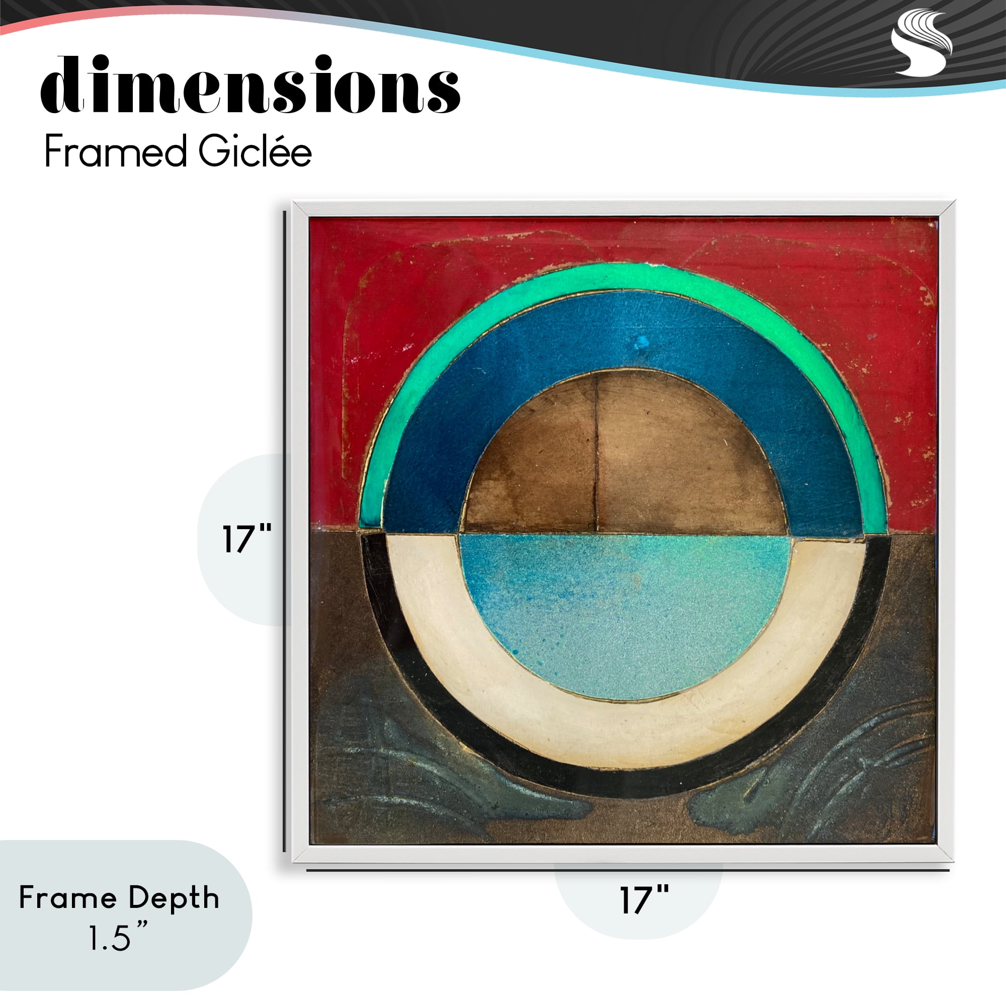 Stupell Industries Round Distressed Circle White Framed Giclee Art, design by Matthew Finger