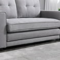 thumbnail image 6 of {Video Provided} Upgraded Loveseat Sleeper Sofa Bed, Futon Sofa Bed with 2 Side Pocket, 3-in-1 Upholstery Floor Gaming Sofa Bed, Convertible Pull Out Couch Bed for Living Room,Light Gray, 6 of 9
