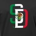 thumbnail image 4 of Men's New Era Black San Diego Padres Mexican Flag Logo T-Shirt, 4 of 4