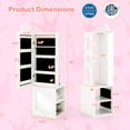 thumbnail image 3 of Costway Kids Jewelry Cabinet Standing Children Jewelry Organizer with Full-Length Mirror White, 3 of 8