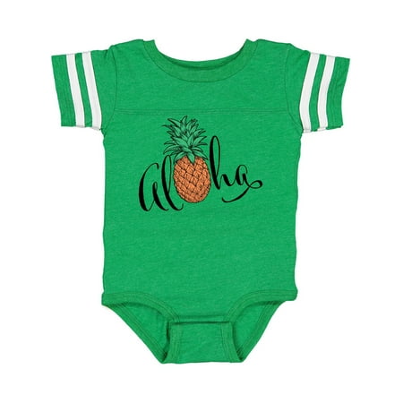 

Inktastic Aloha- in cursive with pineapple Gift Baby Boy or Baby Girl Bodysuit