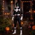 thumbnail image 6 of Black Ranger Costume Superhero Cosplay Warrior Jumpsuit Full Body Spandex Bodysuit Halloween Dress Up Party Outfit for Adults Men Power Ninja Ranger Battle Suit, 6 of 6
