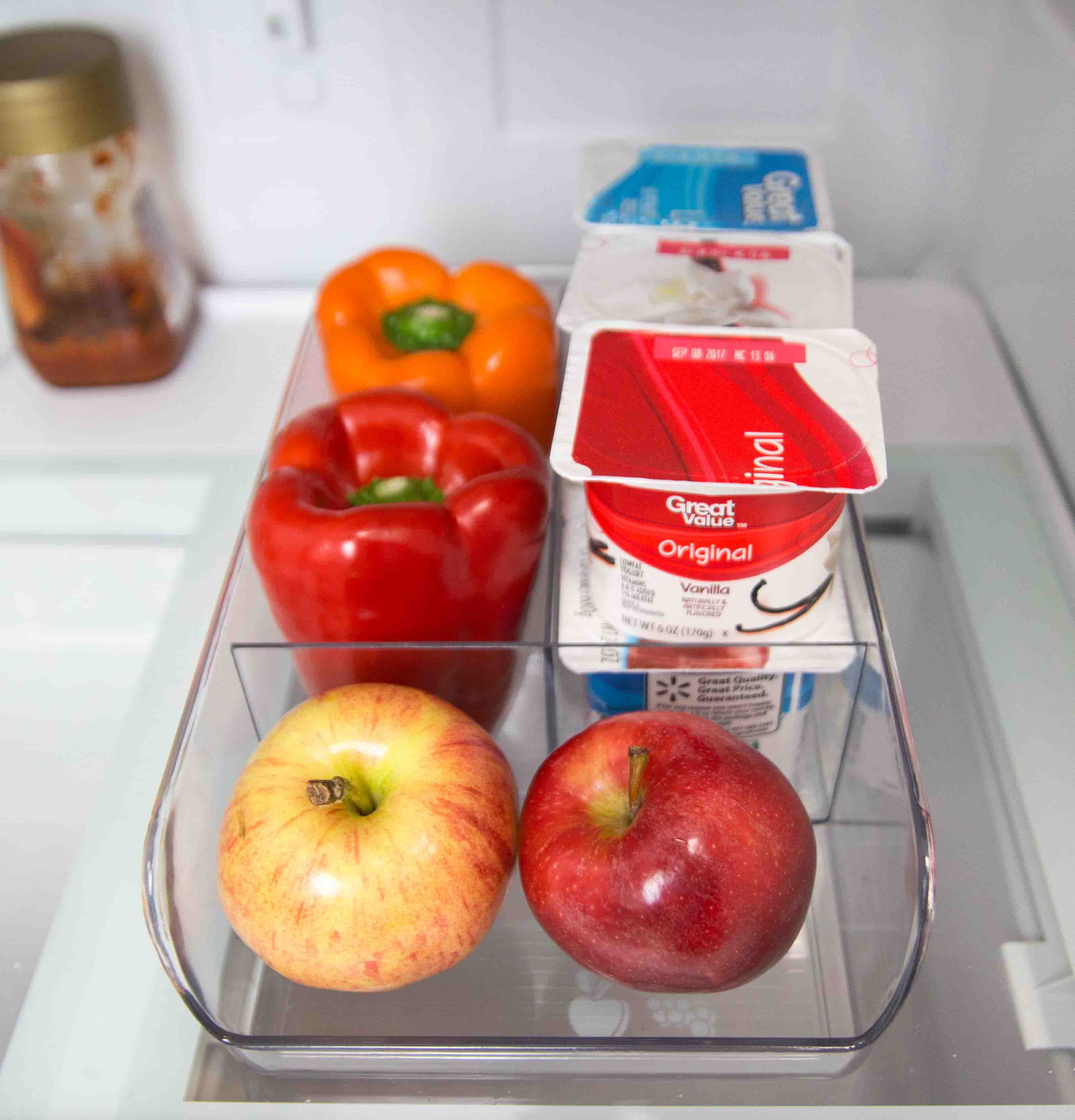 3 Compartment Plastic Fridge Bin, Clear