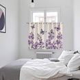 thumbnail image 3 of Purple Flowers Kitchen Curtains Window Panels, Butterfly Spring Floral Rustic Farmhouse Insulated Window Treatment Curtain, Grommet Curtains for Bedroom/Living Room/Bathroom, 2 Piece 52"Wx63"L, 3 of 8