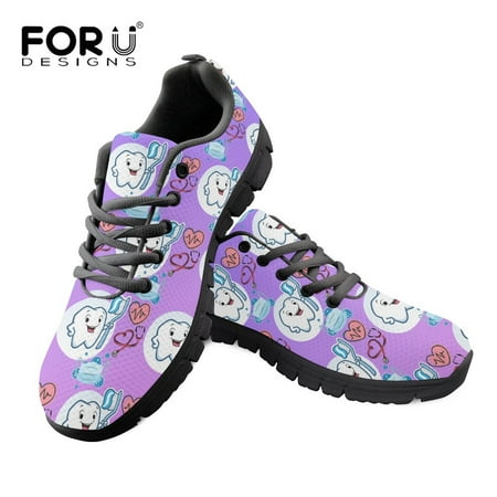 

Fashion Sneakers for Women Kawaii Cartoon Dentist Pattern Ladies Flat Shoes Lightweight Mesh Wear-resistant Footwear