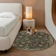 thumbnail image 2 of Sage Green Floral Boho Round Area Rug 4Ft Washable Circle Rugs for Bedroom Dining Room, Ethnic Tribe Abstract Art Flower Non-Slip Carpet Floor Mats Indoor Outdoor Carpet Runner Aesthetic Home Decor, 2 of 8