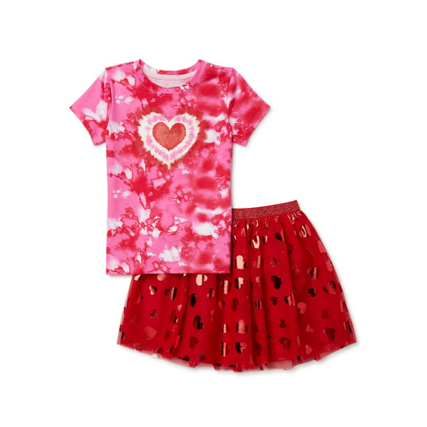 kit Anvendelse Ritual Way To Celebrate Girls Valentine's Day Graphic T-Shirt & Skirt, 2-Piece  Outfit Set, Sizes 4-18 - Walmart.com