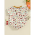thumbnail image 5 of Newborn Baby Summer Jumpsuit 3 6 12 18M Cartoon Chili Print Short Sleeve Crew Neck Romper, 5 of 9
