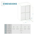 thumbnail image 4 of Goodyo 48 in x 72 in Double Sliding Shower Door, 1/4" Thick Clear Tempered Glass Shower Enclosure, Matte Black Aluminum Frame, 4 of 8