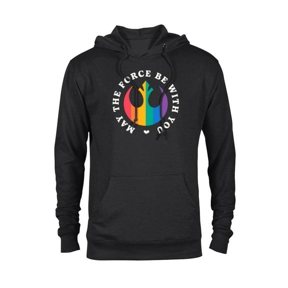 Star Wars Pride Rainbow Rebel Logo May The Force Be With You - Pullover Hoodie for Adults - Customized-Black