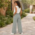 thumbnail image 6 of Sewkxo Womens Casual Wide Leg Sweatpants Acid Wash Elastic Waisted Palazzo Pants Trousers with Pockets,Gray L, 6 of 7