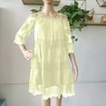 thumbnail image 4 of fatyb Womens Boho Dresses Cold Shoulder Lace Mini Dresses Short Sleeve Casual Beach Vacation Dresses, 4 of 5