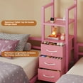 thumbnail image 4 of Afuhokles Triple Bunk Bed Twin Size with House, 4 Storage Drawers, Charging Station and LED Lights, Pink, 4 of 9