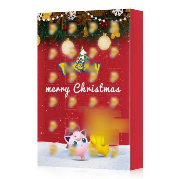 Calendario de Adviento de Navidad para niños, figura de Pokémon, Pikachu, figuras de Anime, Mini caja, Papá Noel, decoración de cuenta regresiva, juguetes, regalo de Navidad, 2024