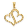 thumbnail image 3 of Finest Gold 14K Yellow & Rhodium White Polished Double Heart Pendant, 3 of 7
