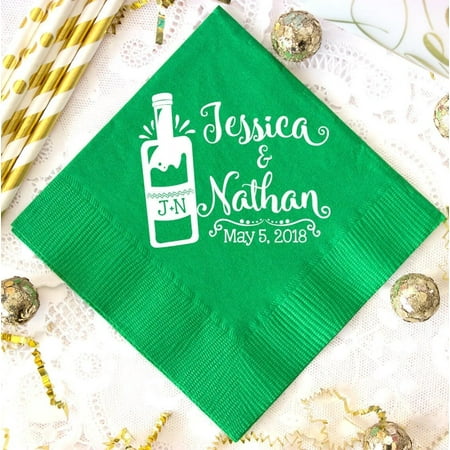 50pcs Personalized Napkins for Wedding, Mexico Wedding, Custom Wedding Favors for Guests, Fiesta Party Favors, Cocktail Napkins, Gold Foil Napkins，Party napkins for reception disposable 5"x5"