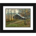 thumbnail image 1 of Bansemer, Roger 32x25 Black Ornate Wood Framed with Double Matting Museum Art Print Titled - Pinnacle Mountain Barn, 1 of 4