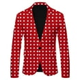 thumbnail image 2 of Gubotare Men's Casual Suit Jacket Leopard Print Casual British Fashion Slim Fit Suit Men's Coat (Red, L), 2 of 3