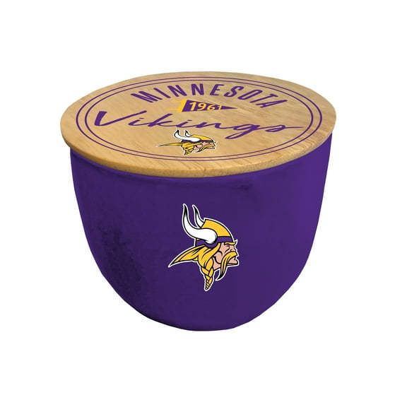 Pegasus Minnesota Vikings 16oz. Script Circle Wood Top Ceramic Candle