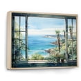thumbnail image 3 of Designart "Tropical Seaside Serenity II" Extra Large Coastal Framed Wall Art - Coastal Blue Coastal Windows Bedroom Framed Canvas Wall Art, 3 of 7