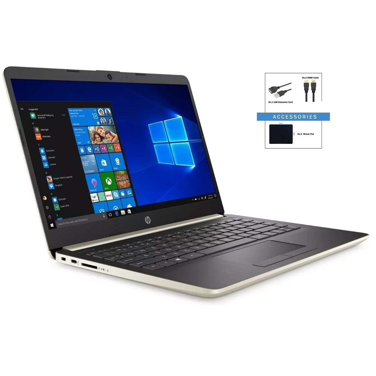 2019 HP Slim 14 inch Diagonal HD WLEDBacklit Laptop w/ Accessories