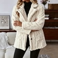 thumbnail image 4 of Enjoytime Fall Winter Fleece Jacket Women Notch Lapel Button Down Long Sleeve Coat Casual Warm Fuzzy Outerwear with Pocket, 4 of 7